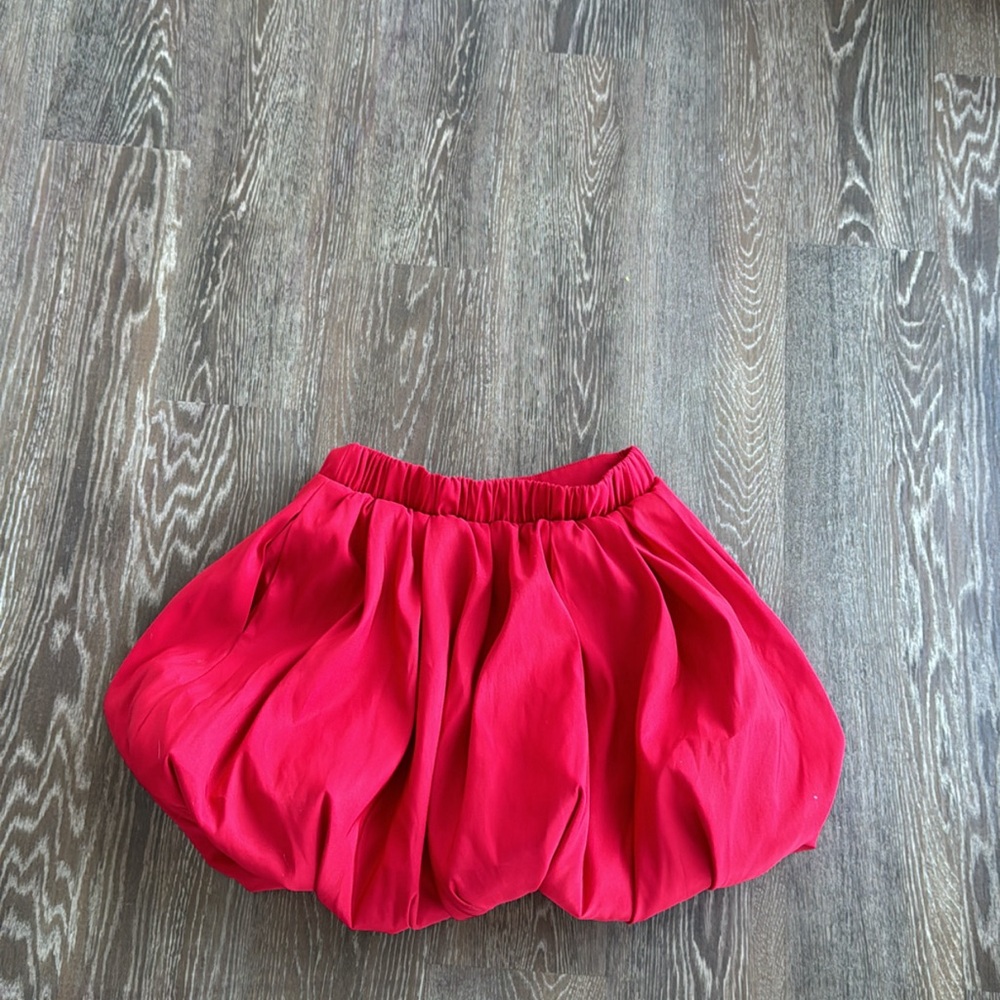 Vibrant Red Bubble Skirt